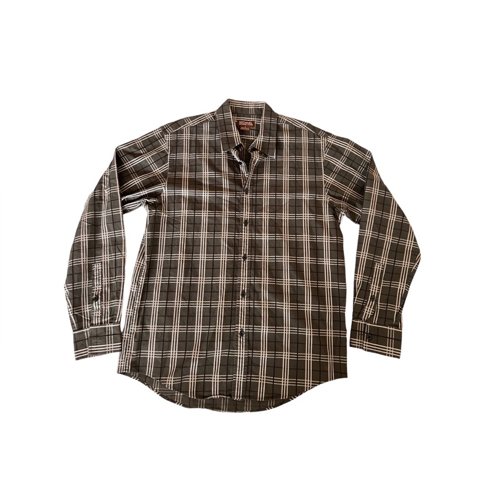 Michael Kors Button Down Plaid Long Sleeve Shirt